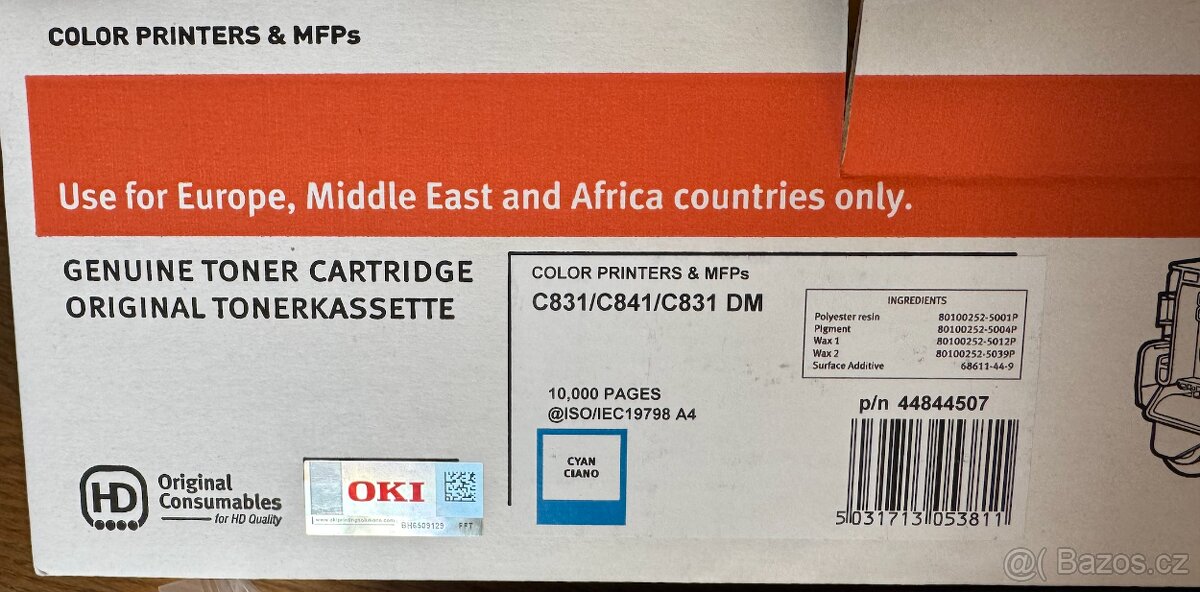 Toner OKI 44844507 azurový