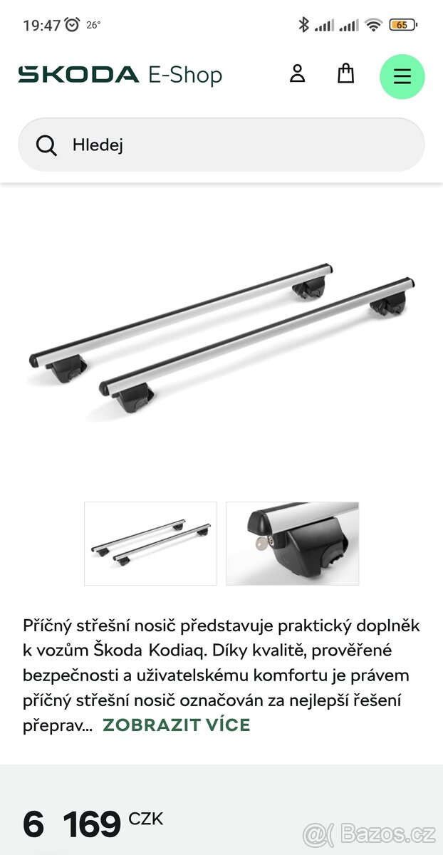 Příčníky střešní nosič Kodiaq I