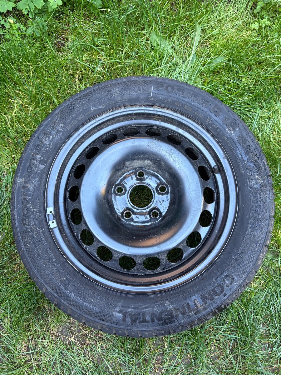 Rezervní kolo VW 5x120 + nová pneumatika Continental