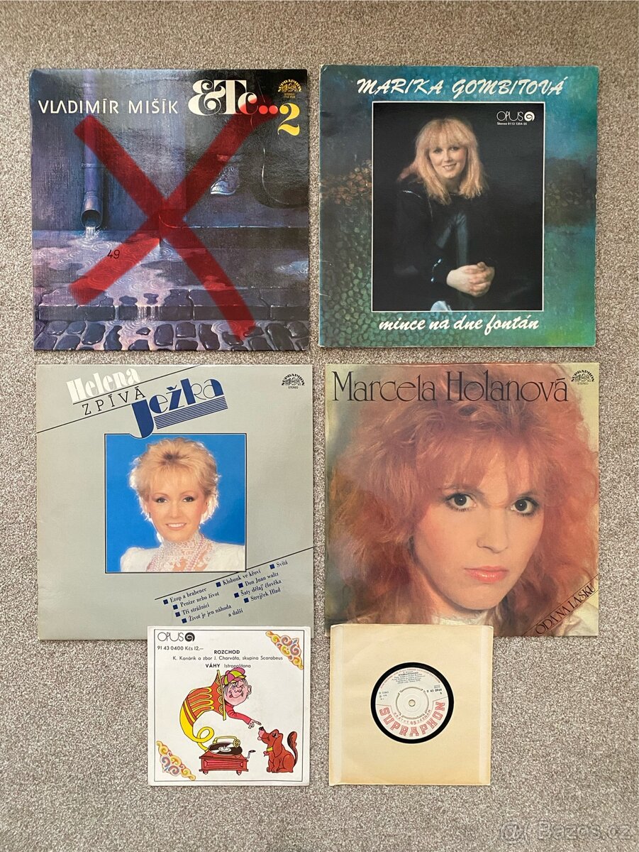 Mix veľkých a malých platní spolu za 300Kč