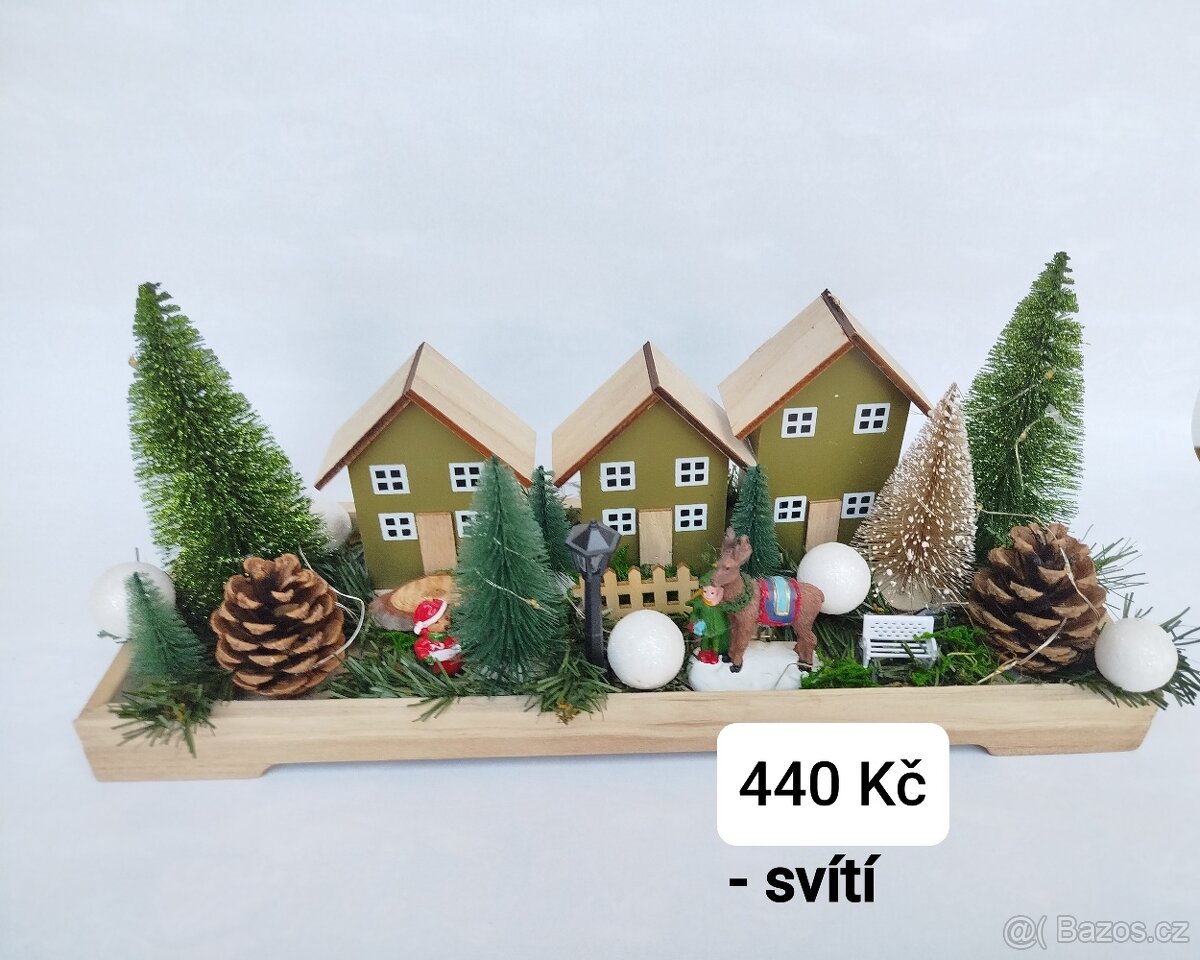 Prodám vánoční trvanlivou vesničku - svítí