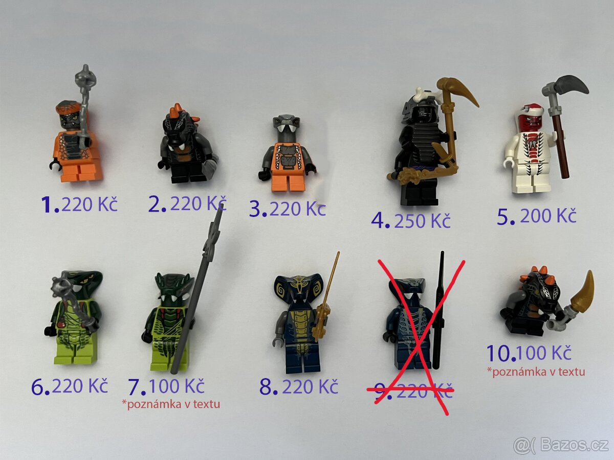 Lego minifigurky z kolekcí LEGO Ninjago – hadi, kostlivci...