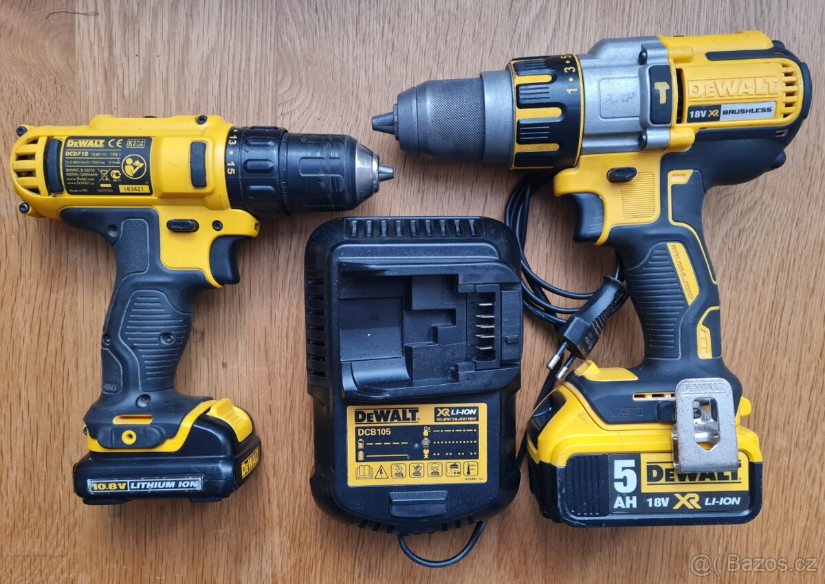 Akuvrtačky Dewalt DCD995 + DCD710 s nabíječkou
