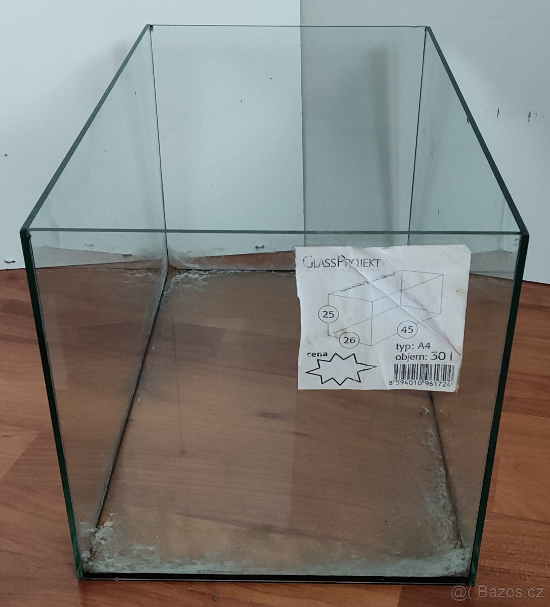Skleněné lepené akvárium 30l