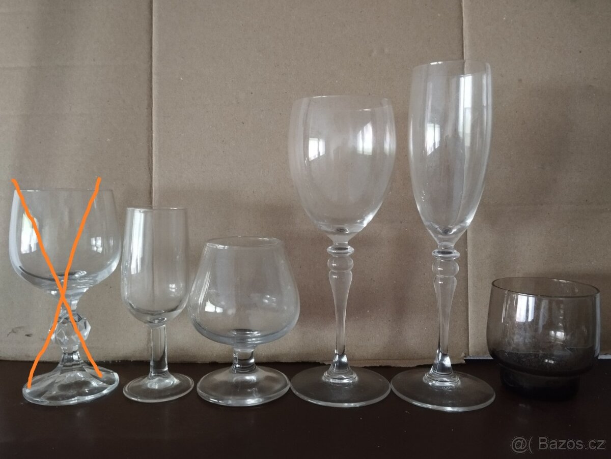 Sklenice na brandy, víno, sekt, whisky: