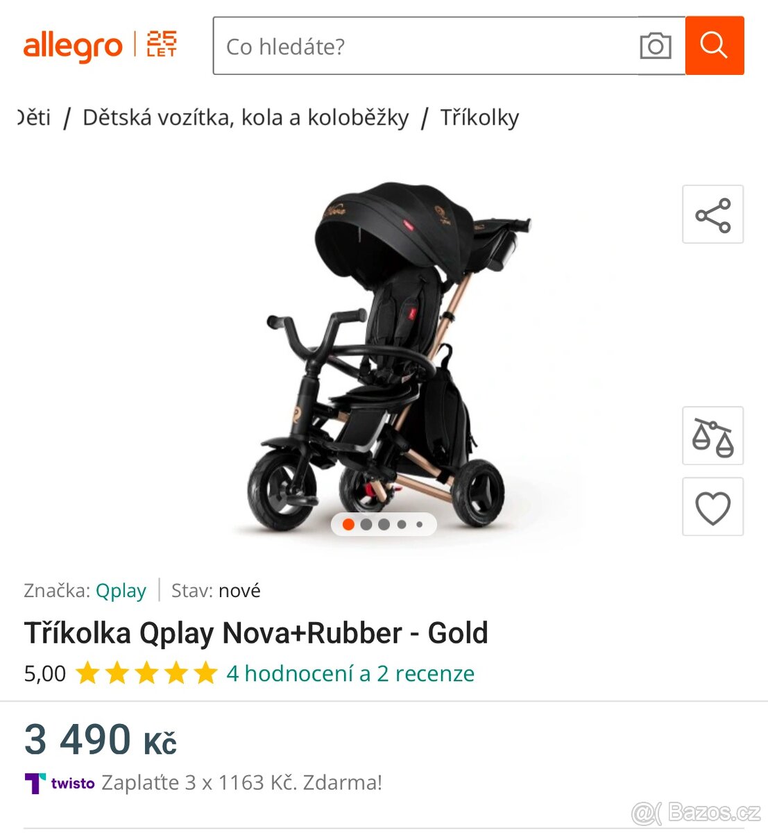 Tríkolka Qplay Nova+Rubber - Gold