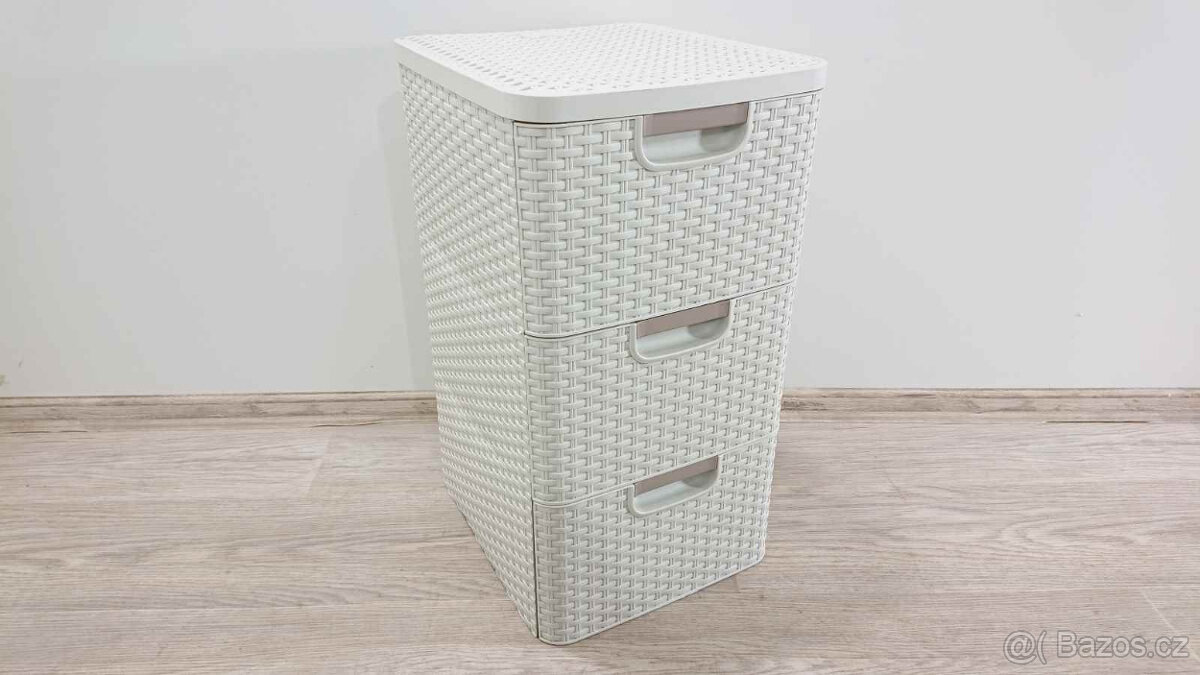 Krémová koupelnová skříňka Style Curver