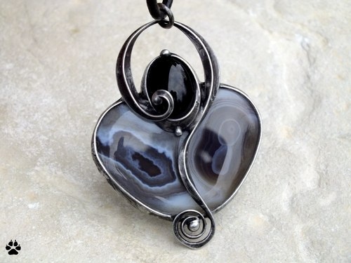 úžasný magický achát Botswana Černá Molly