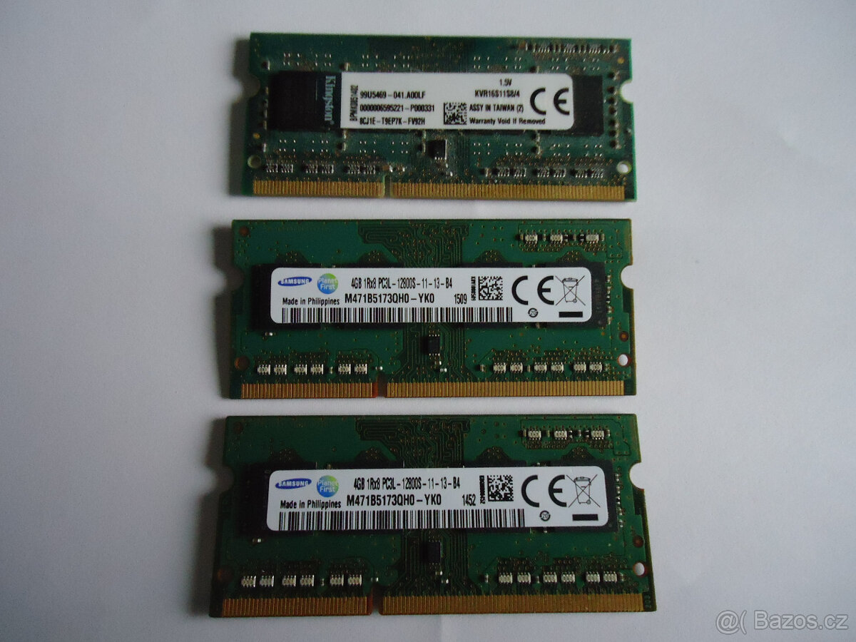 Paměti 4GB DDR3 SODIMM