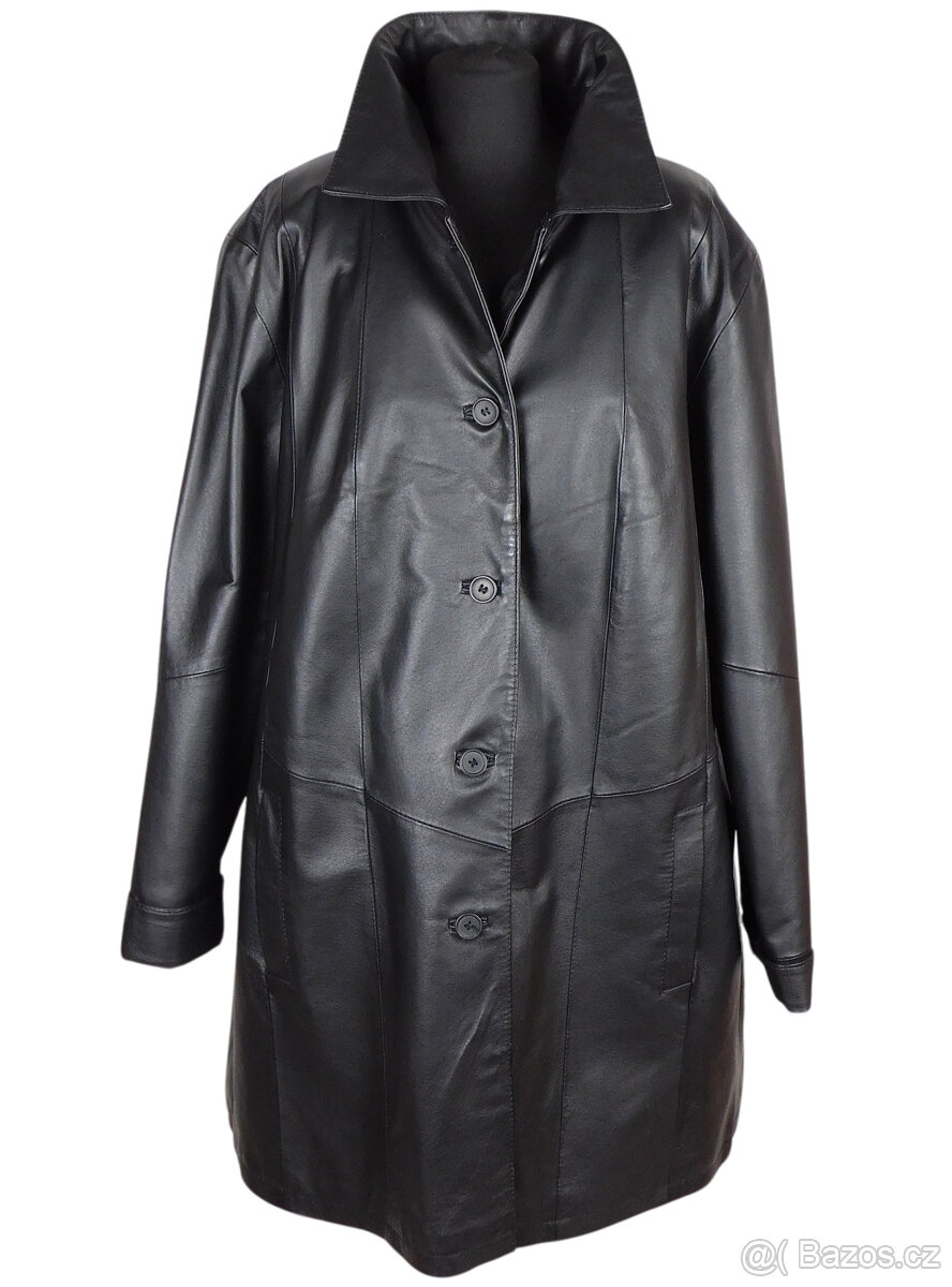 Kožený zimní zateplený kabát FASHION CONCEPT XXXL