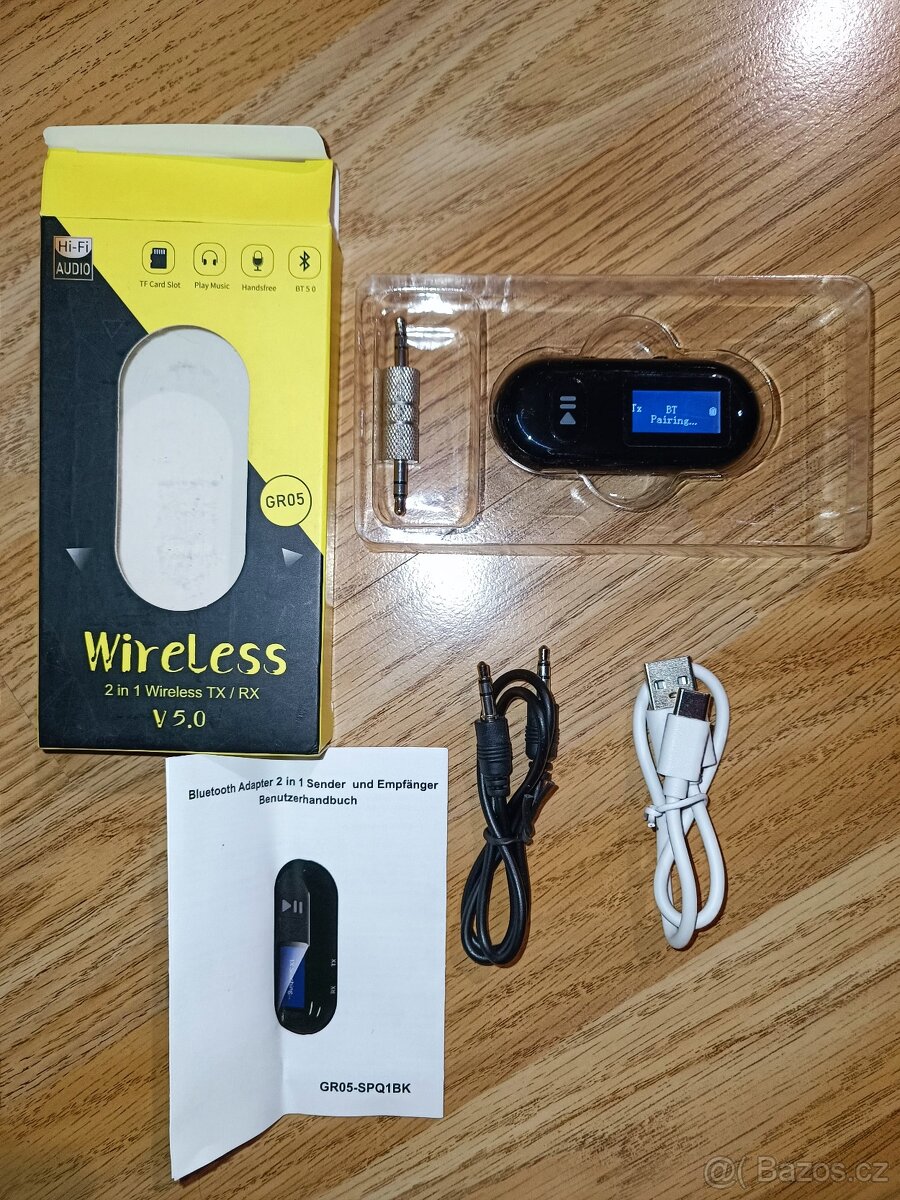 Bluetooth přijímač receiver transmitter USB 3,5mm jack AUX