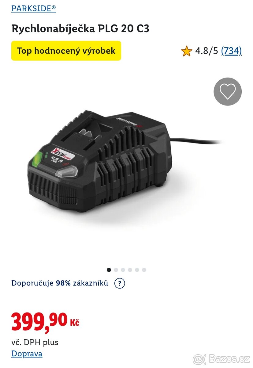 Parkside Rychlonabíječka PLG 20 C3, 20v