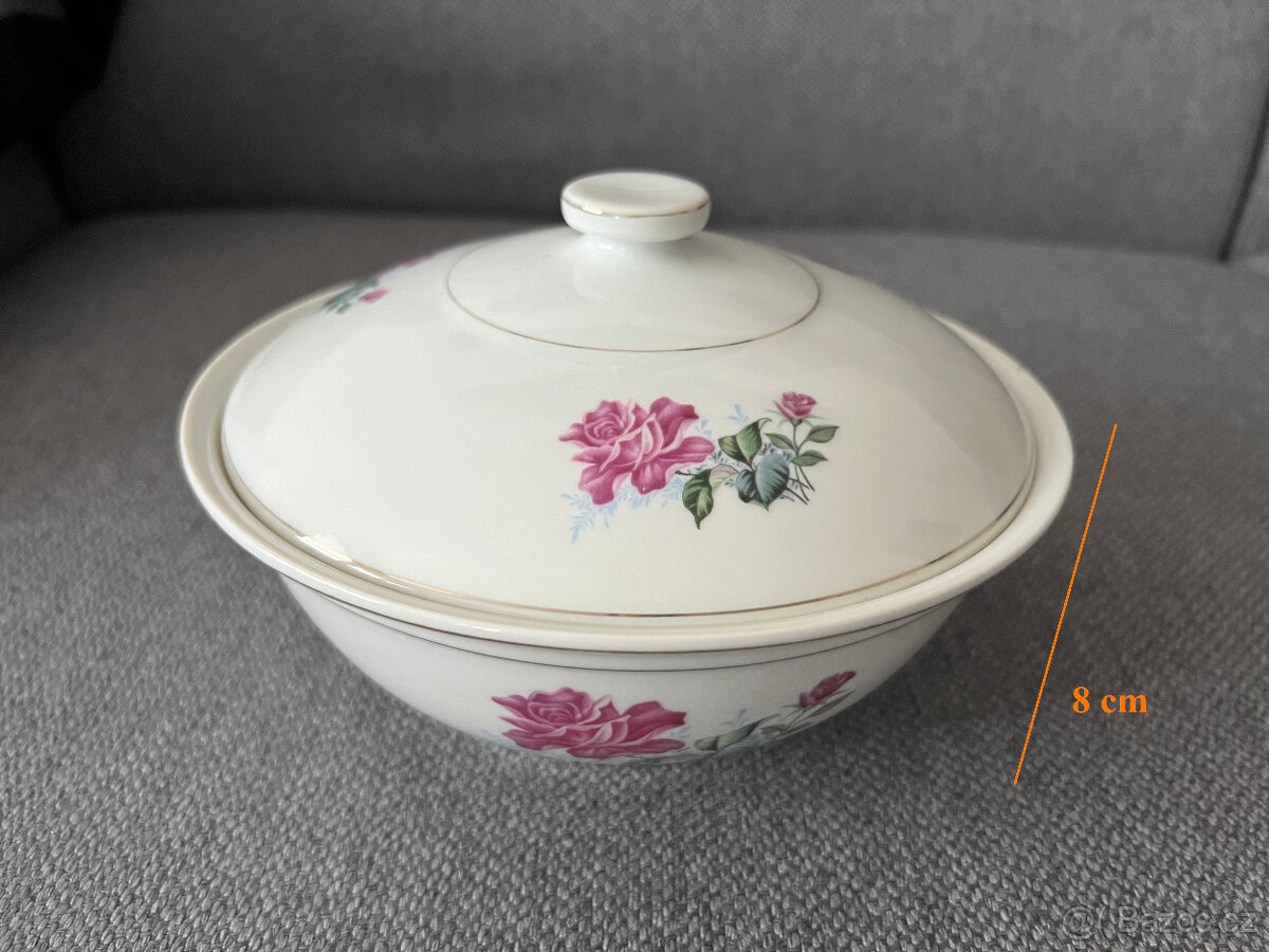 porcelánová servírovací mísa s poklicí