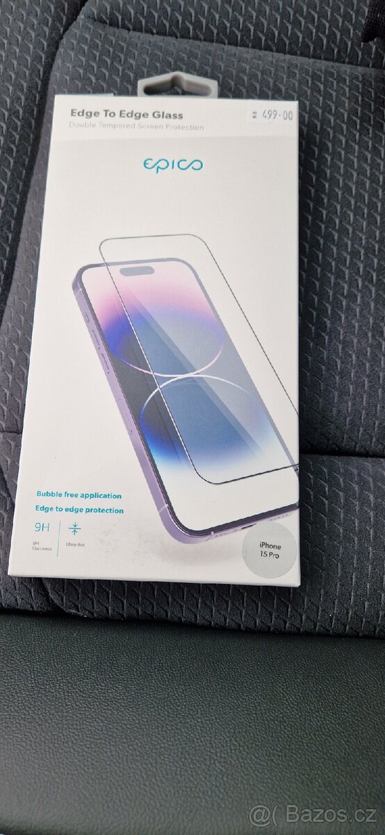 Sklo Edge to Edge Apple iPhone 15 - černý okraj