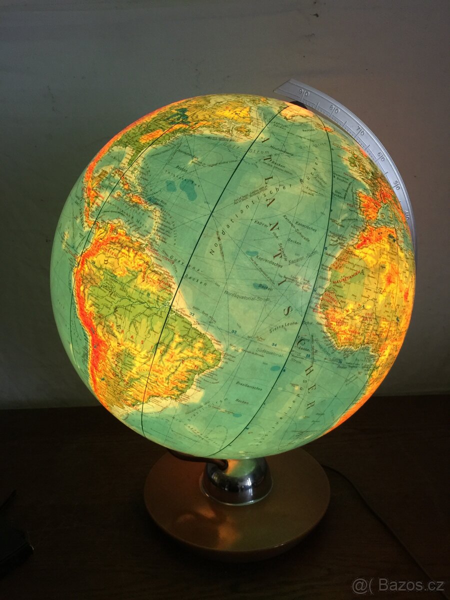 Skleněný svítící globus i jako lampa