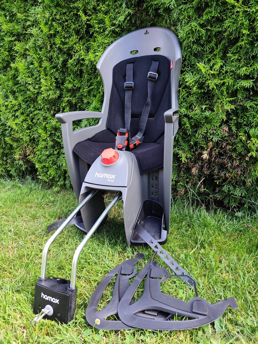 Dětská sedačka na kolo Hamax Siesta šedá/černá