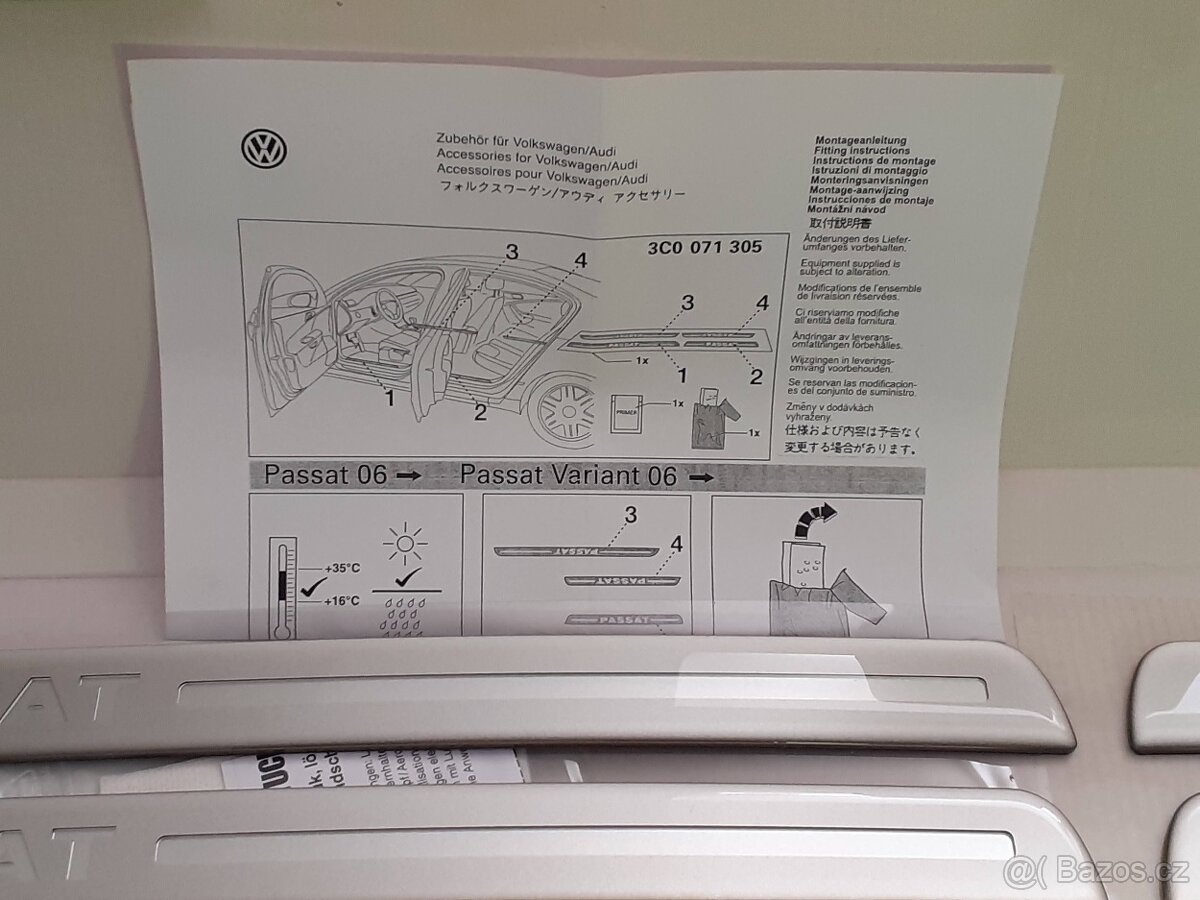 Prahové išty s logem Vw Passat 3C0071305 Originál