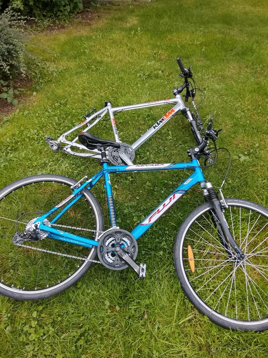 2 jízdní kola FUJI Nevada + KTM Life Track – použité, na díl