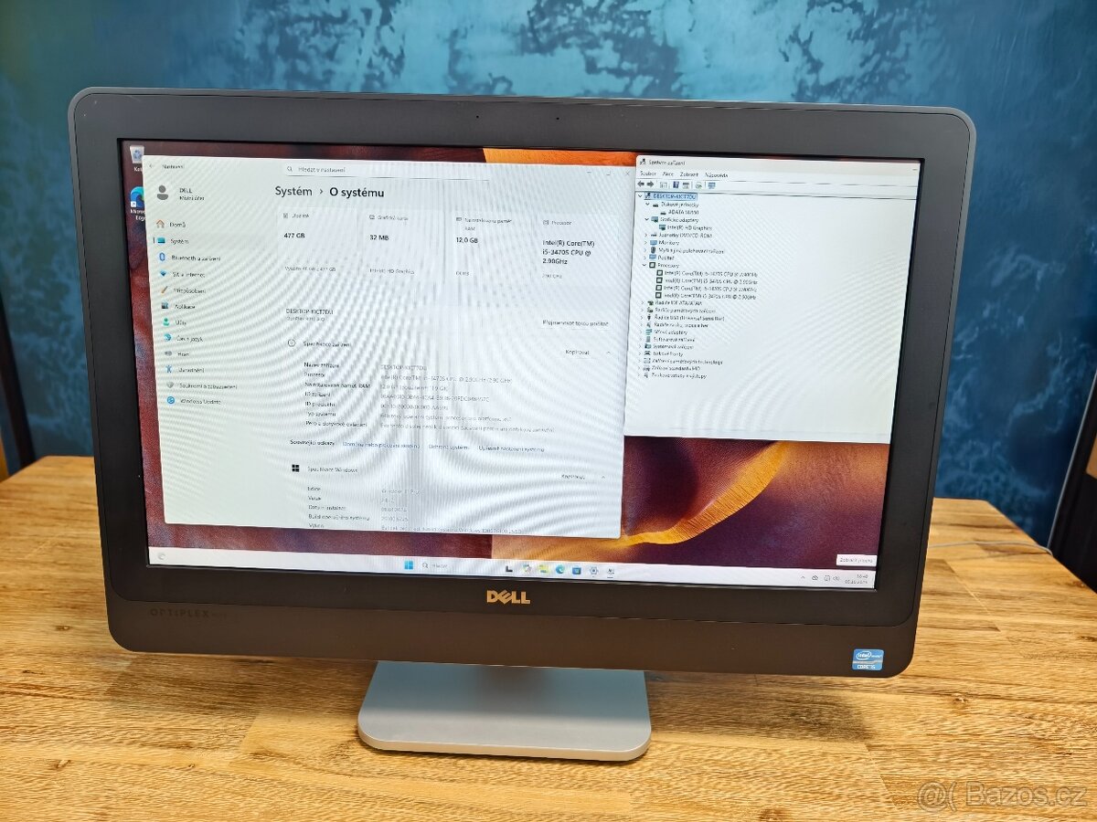 23" Dell počítač vše v jednom, Intel i5, 12gb ram,512gb ssd