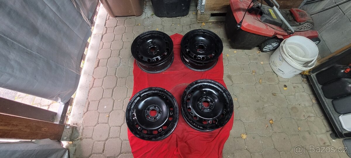 Plechové disky 5x100, ET38, R15 Škoda, Audi, VW, Seat