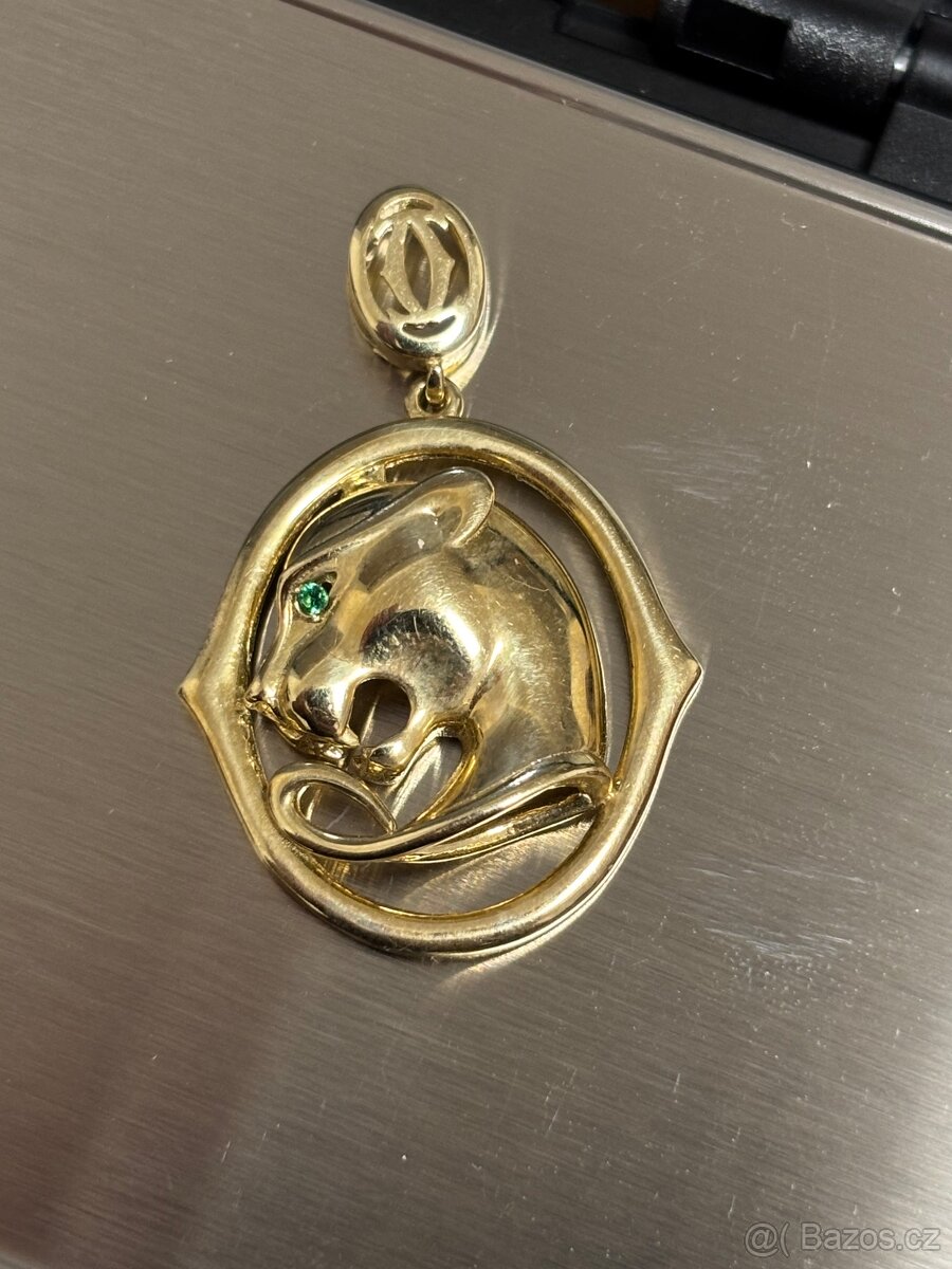 Zlatý přívěšek 14 kt. 585 váha 3,75 zlato, panter, lvice