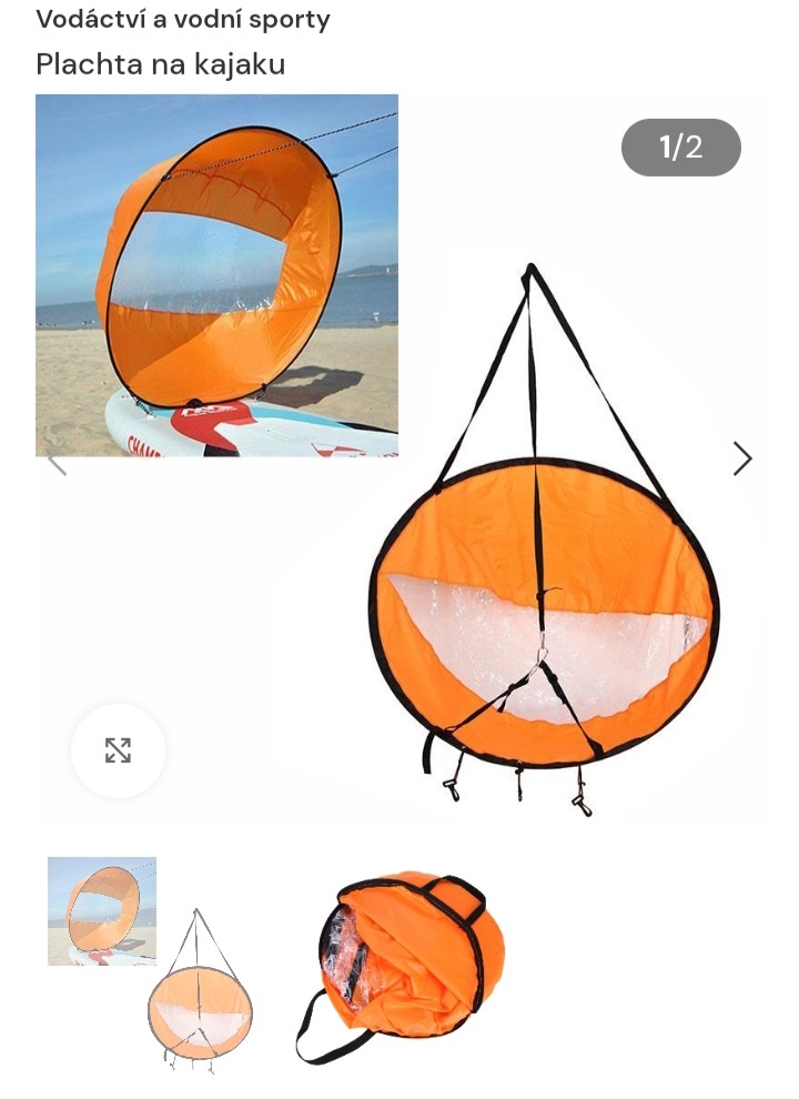 Plachta na kanoe, paddelboard