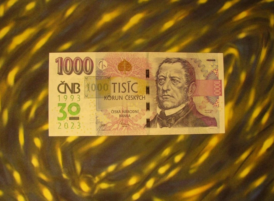 1000 Kč přítisk 30 výročí ČNB pamětní bankovka X kusu 1300,-
