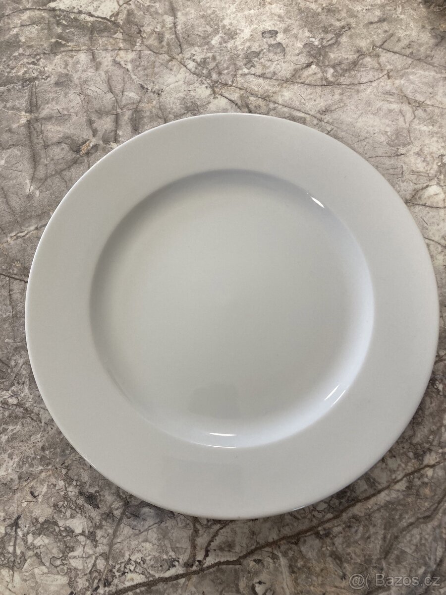 Bílé mělké talíře Suisse,pruměr 28,5cm,12ks