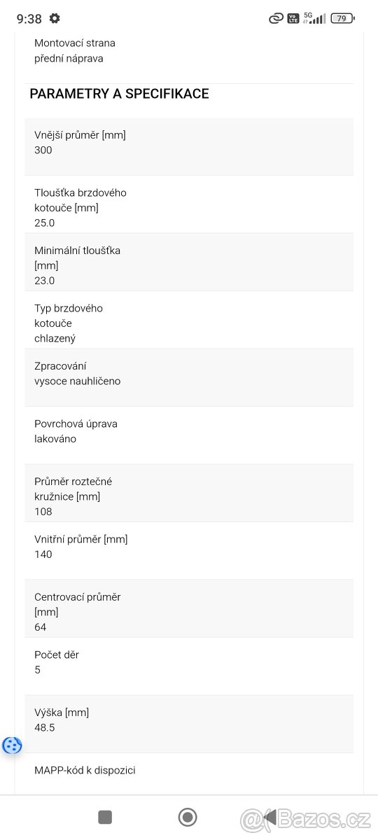 Brzdové kotouče