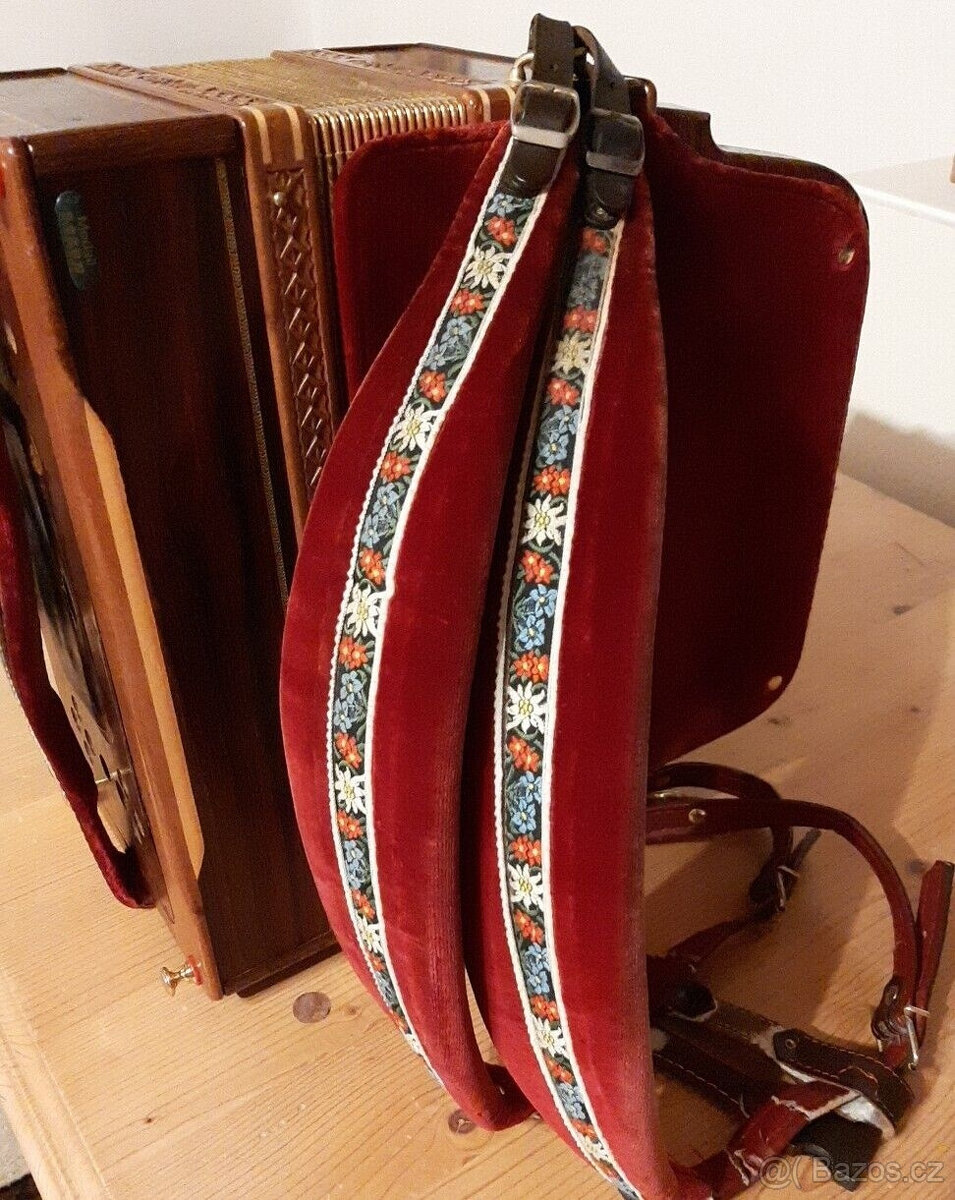 Štýrská harmonika G-C-F-B, Alpengold, model Bozen, Hans LAPP