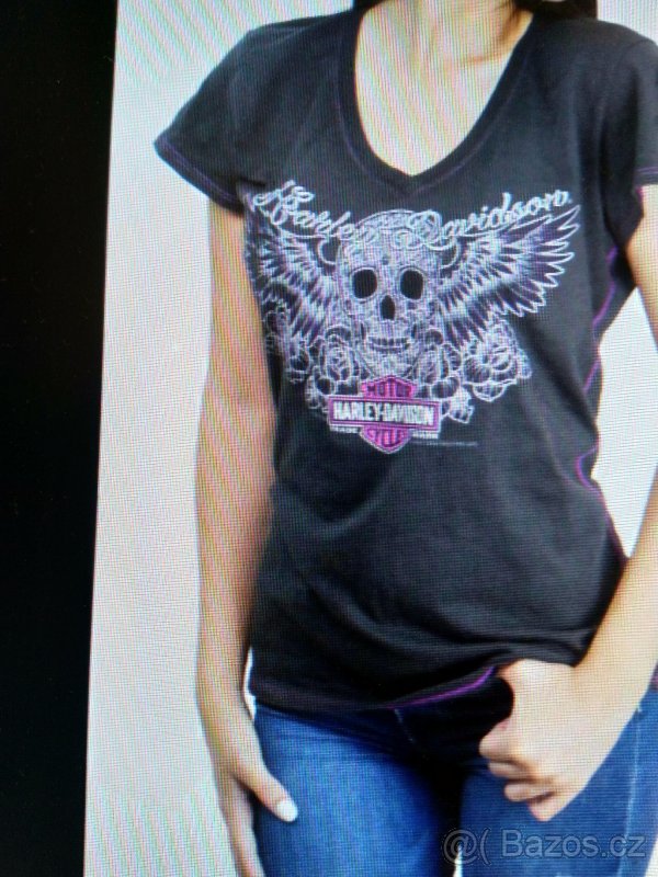 NOVÉ triko Harley Davidson M/L šedo-černé