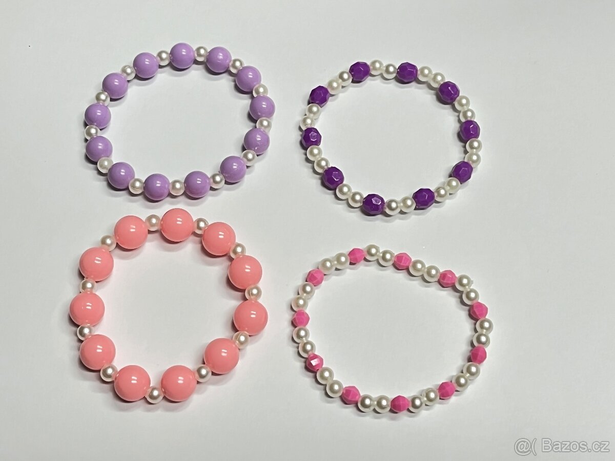 Náramek růžovo nebo fialovo bílý