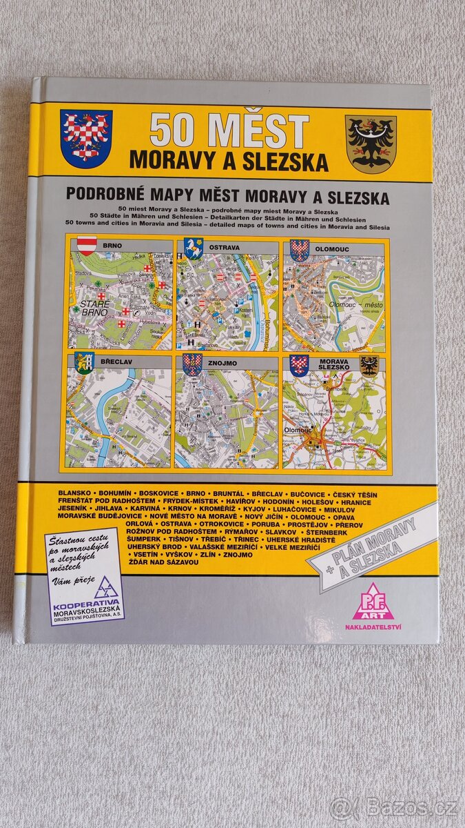 Mapy 100 českých měst a 50 měst Moravy a Slezska