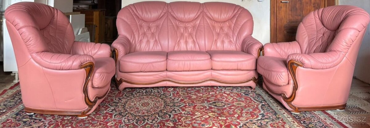 Italská kožená sedačka 3+1+1, 4667