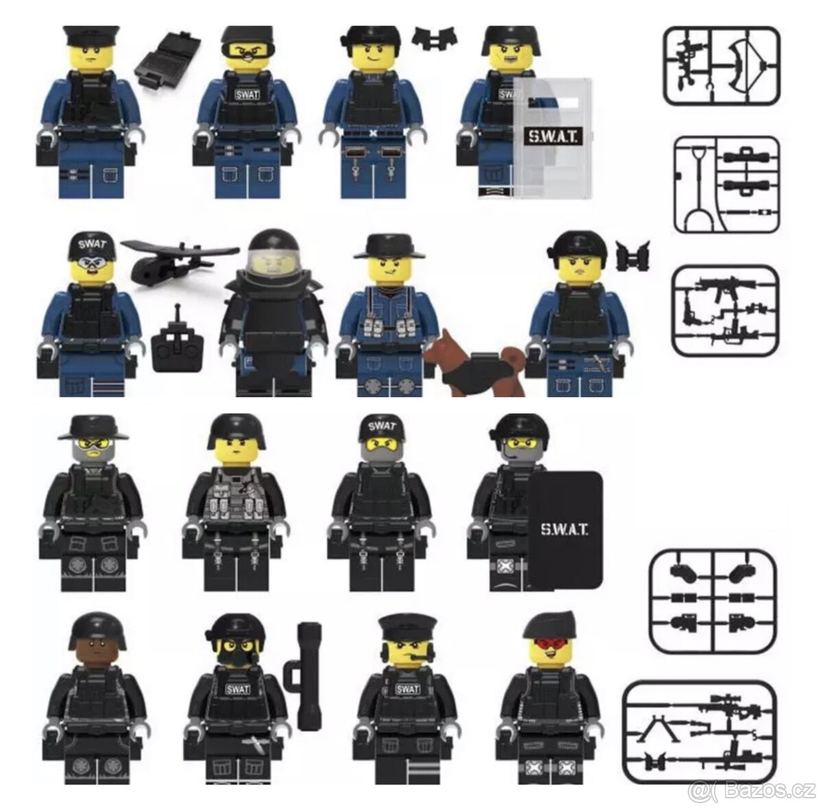 Figúrky S.W.A.T - (8ks) typ lego + ZBRANE - nove