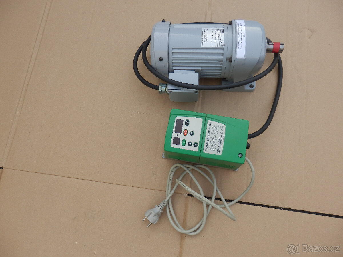 Elektromotor s převodovkou a frekvenčním měničem. 370W 0-300