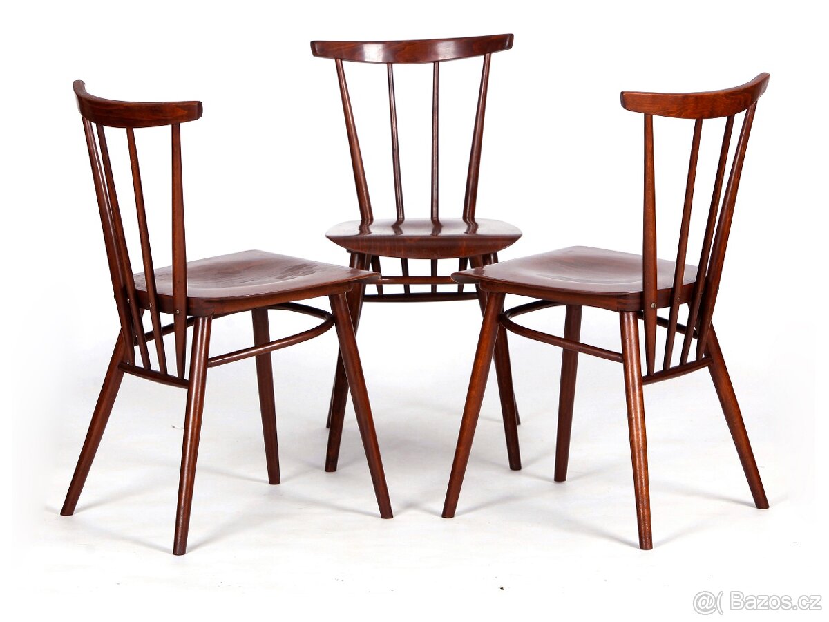 Elegantní designové židle TATRA v TOP kondici, 3 kusy.
