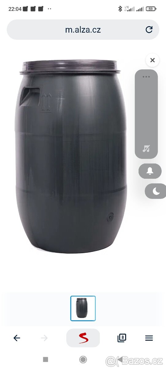 Plastový NOVÝ sud s víkem a úchyty 150l