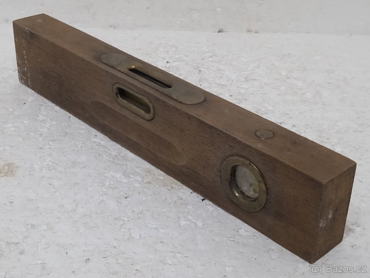 30cm - Retro dřevěná vodováha / vodní váha