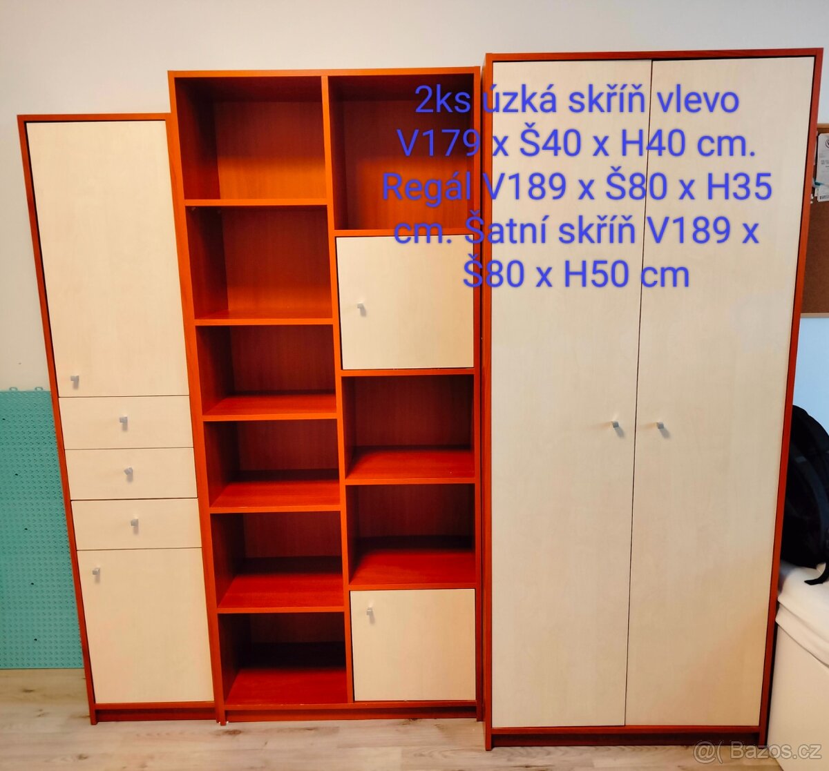 Skříňe, komoda, psací stůl
