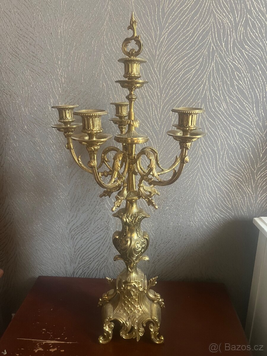 Bronzovo mosazné 6 ramenné svícny