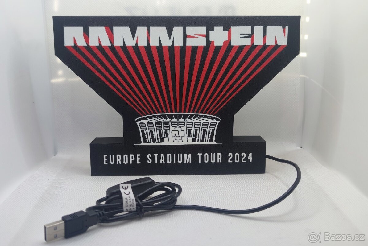 Prodám znak Rammstein - Europe stadium tour s podsvětlením.