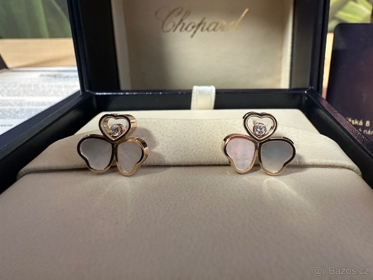 Luxusní náušnice Chopard Happy Hearts Rose gold