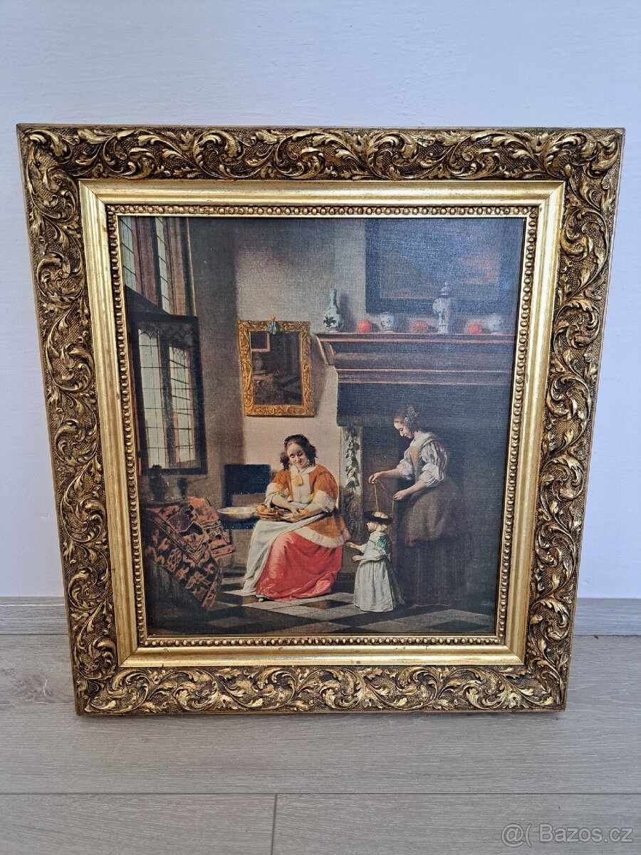 Starý obraz-Pieter de Hooch
