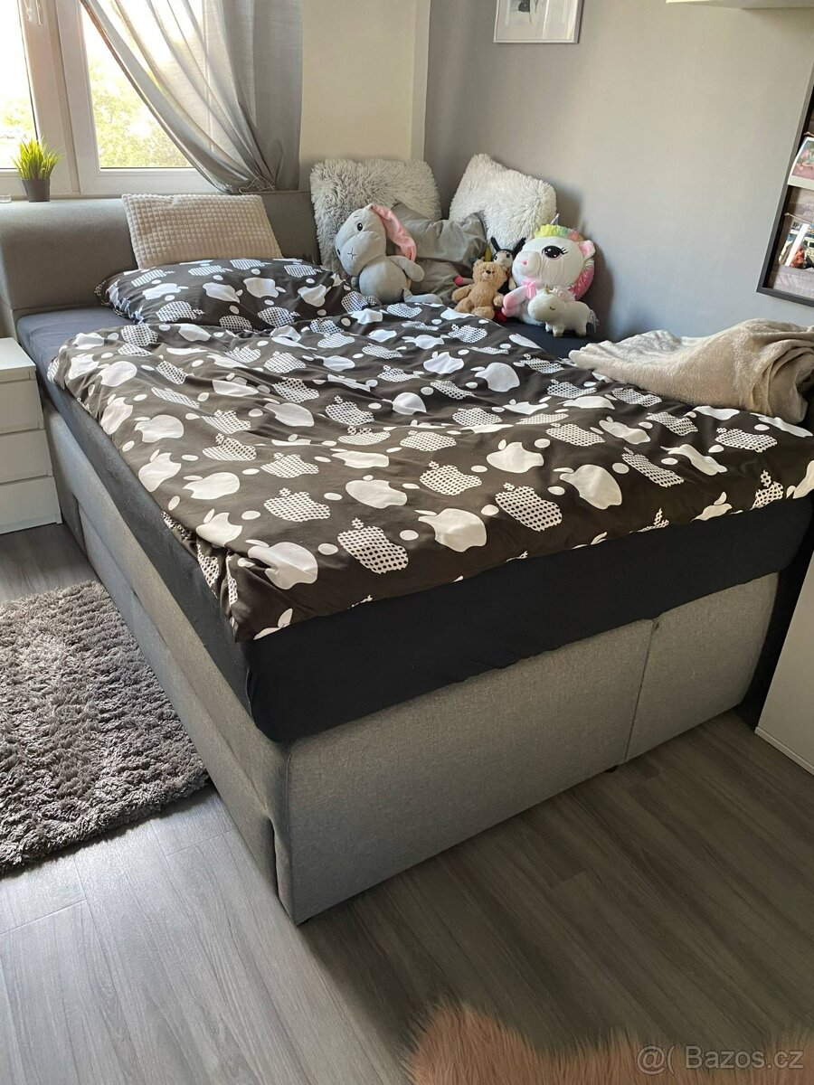 boxspring americká postel 160x228cm včetně úložného prostoru