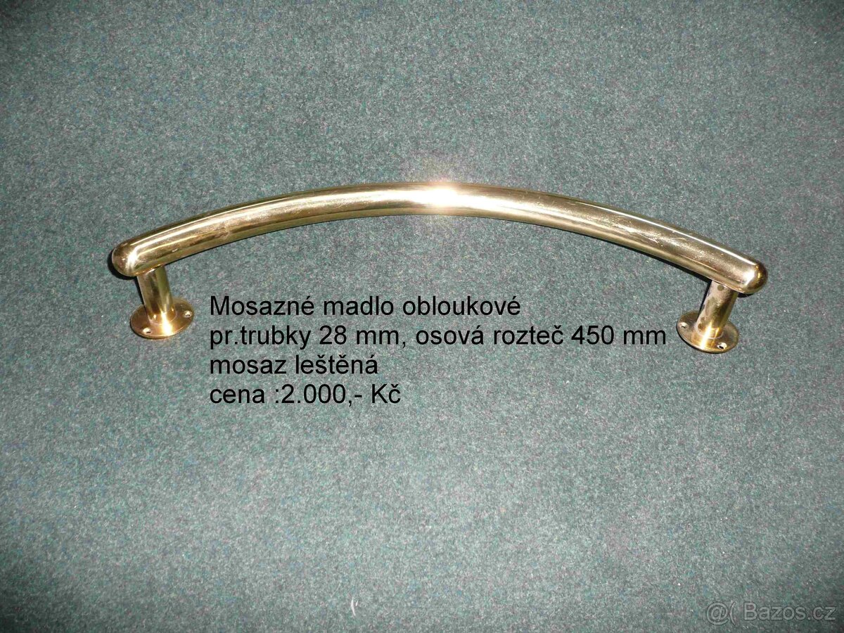 Dveřní mosazné obloukové madlo