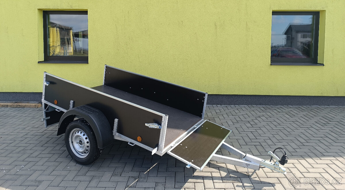 ČESKÝ SVAŘOVANÝ PŘÍVĚS 205x120 s otevíracími čely