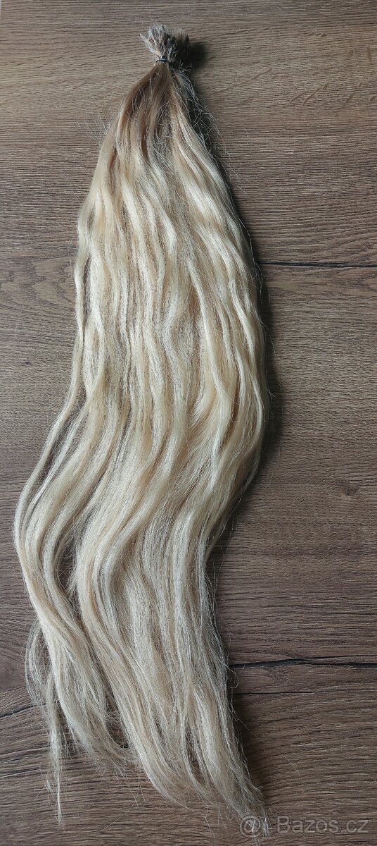 Ruské blond ombre vlasy-keratin,60cm,88g