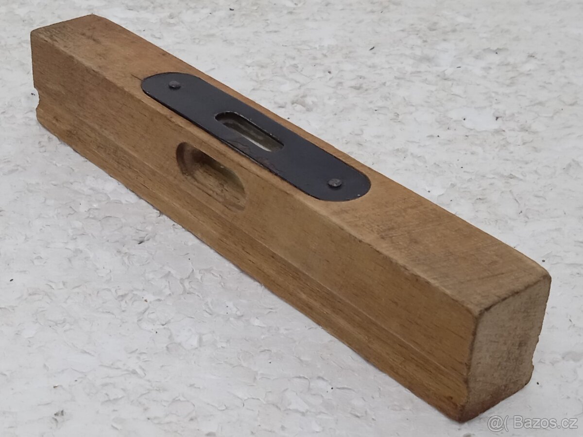 15cm Mini retro dřevěná vodováha / vodní váha