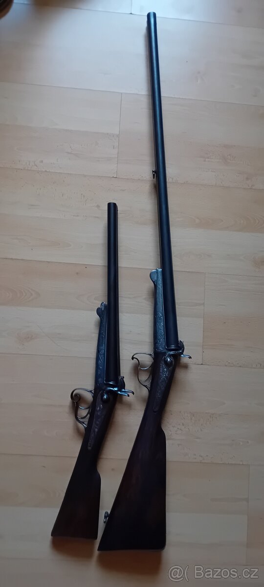 Prodám dvě krásné historické brokové dvojky cal 16 a 17